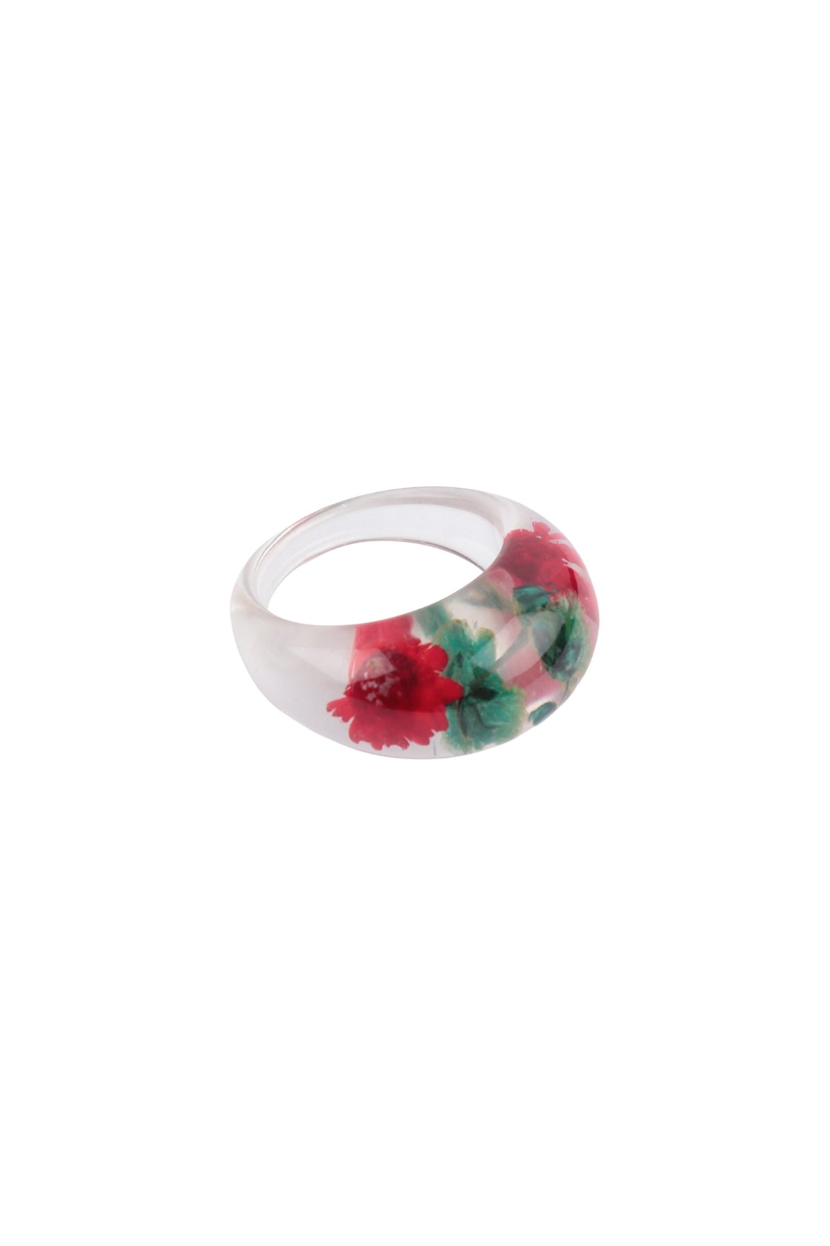 Real Flower Acrylic Ring