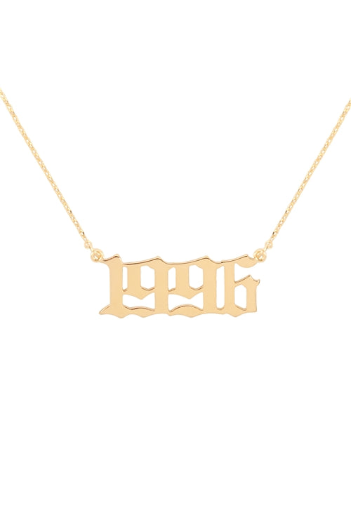 "1996" Birth Year Personalized Necklace