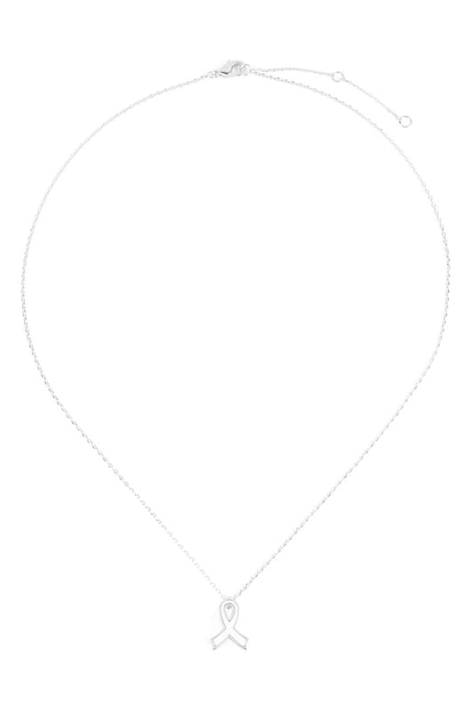 Purity White Ribbon Pendant Necklace
