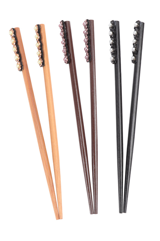 Decorated Chopsticks With Pearl Assorted Set
