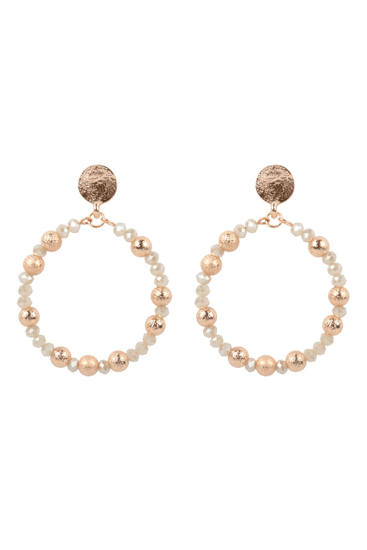 Rondelle Beads Round Post Earrings