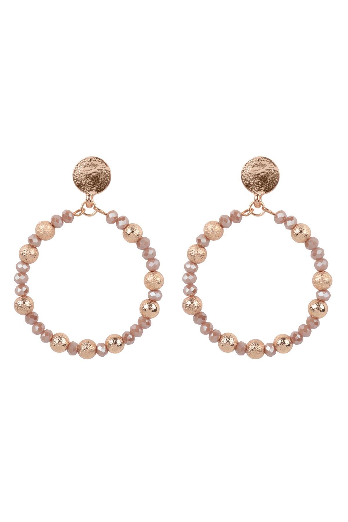 Rondelle Beads Round Post Earrings