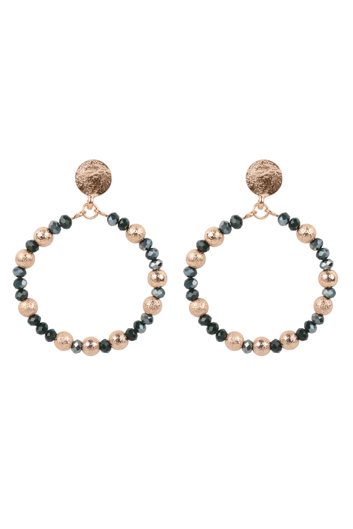 Rondelle Beads Round Post Earrings