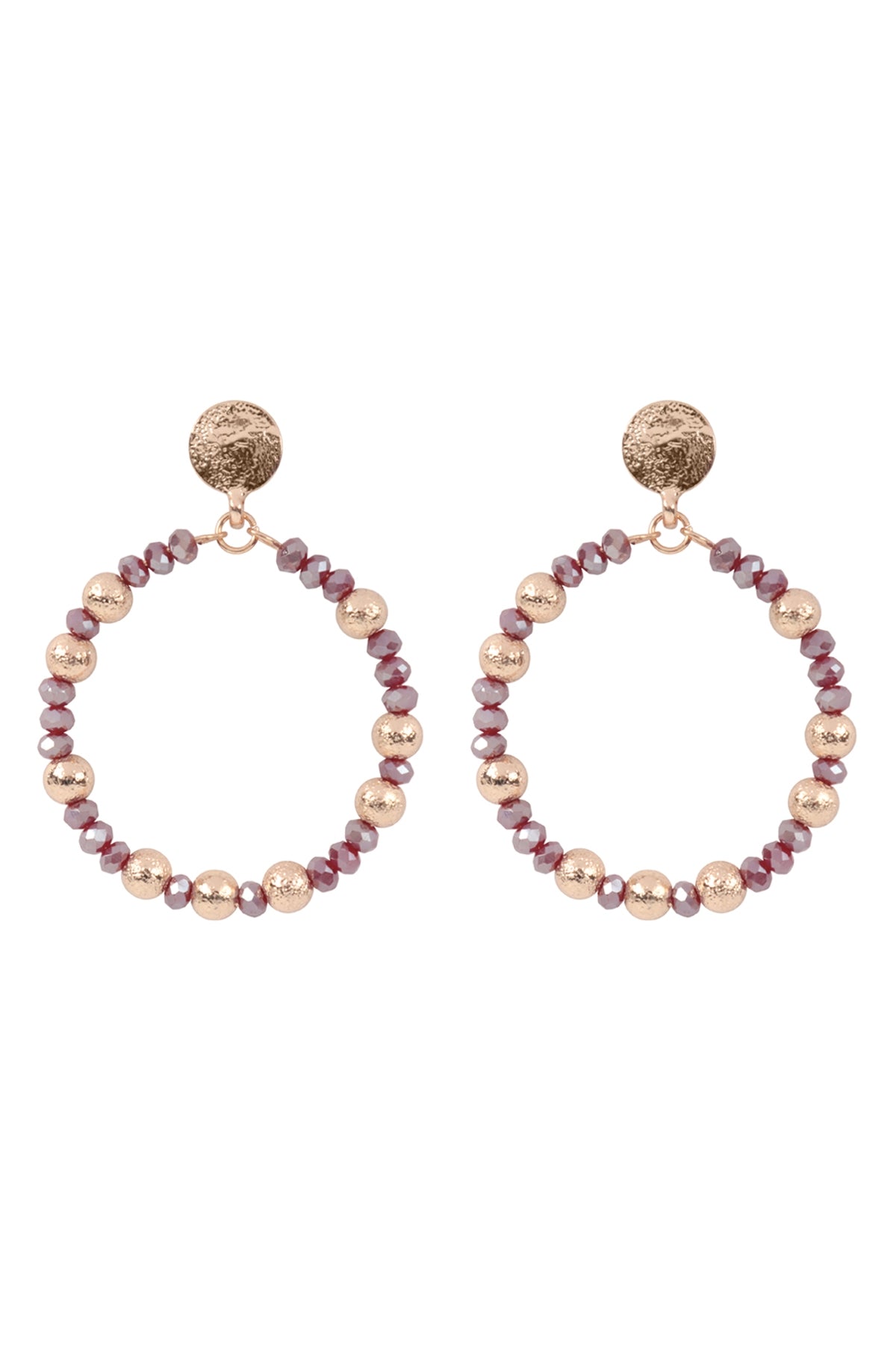 Rondelle Beads Round Post Earrings