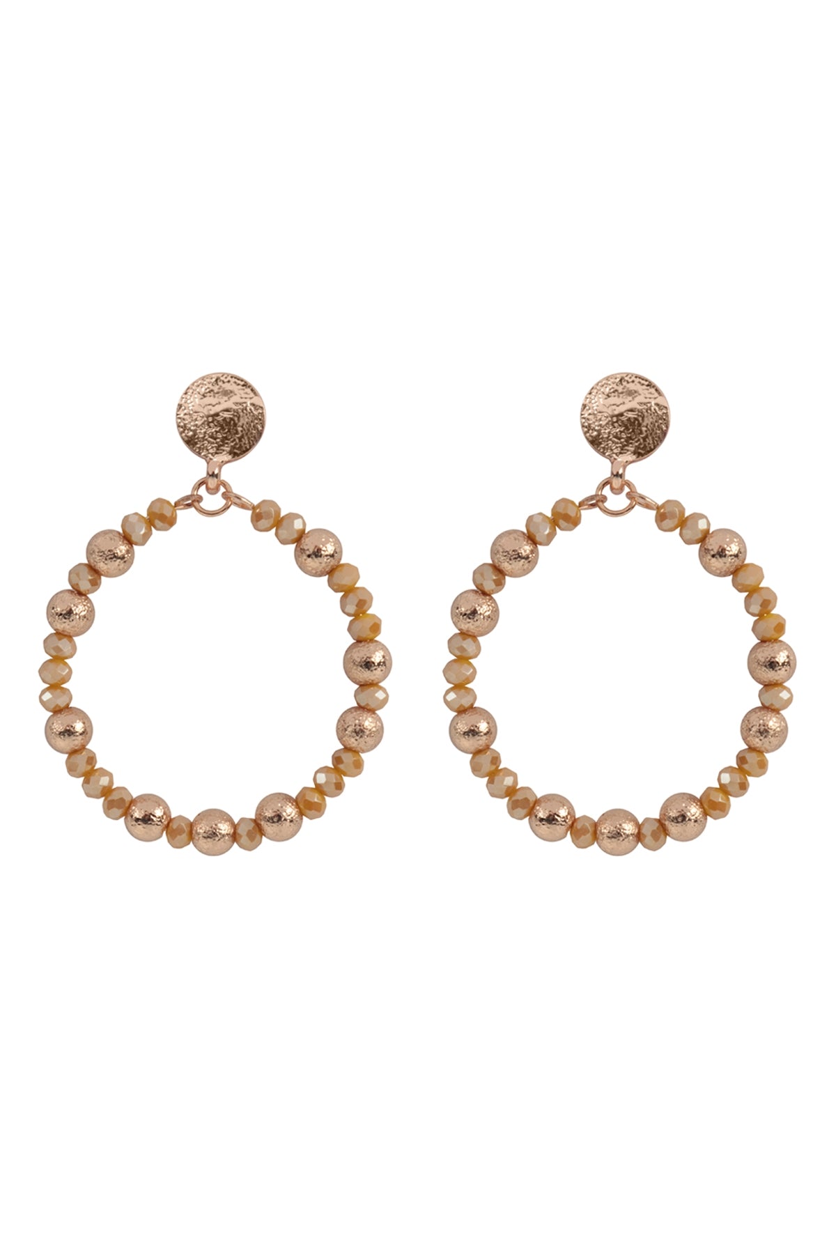 Rondelle Beads Round Post Earrings