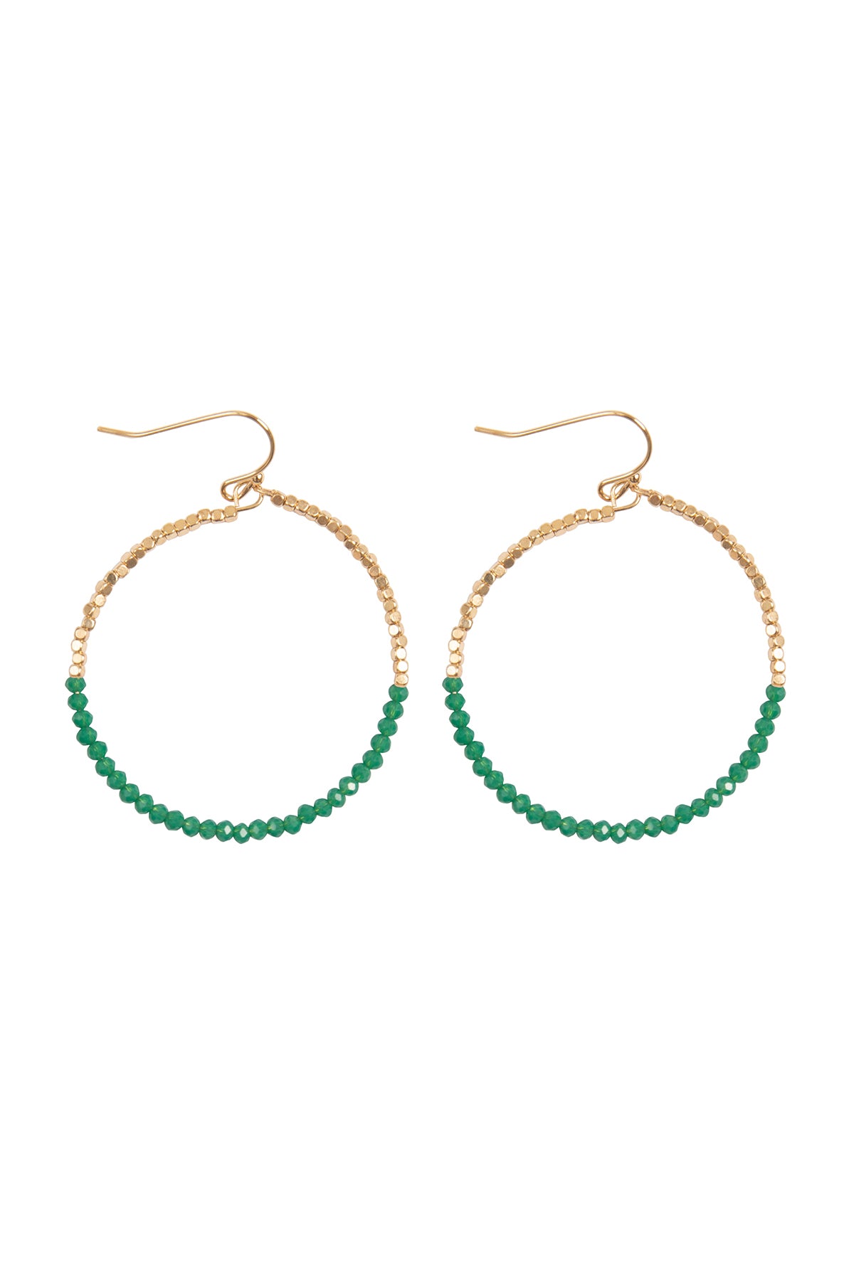 Half Ccb Half Rondelle Beads Circle Fish Hook Earrings Tur2uoise
