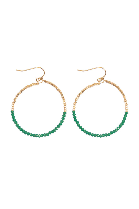 Half Ccb Half Rondelle Beads Circle Fish Hook Earrings Tur2uoise