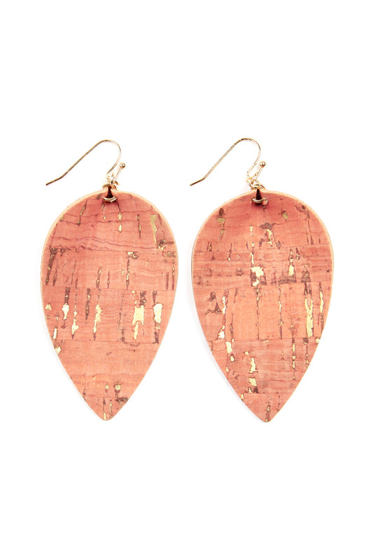 Vintage Grunge Teardrop Earrings Pink