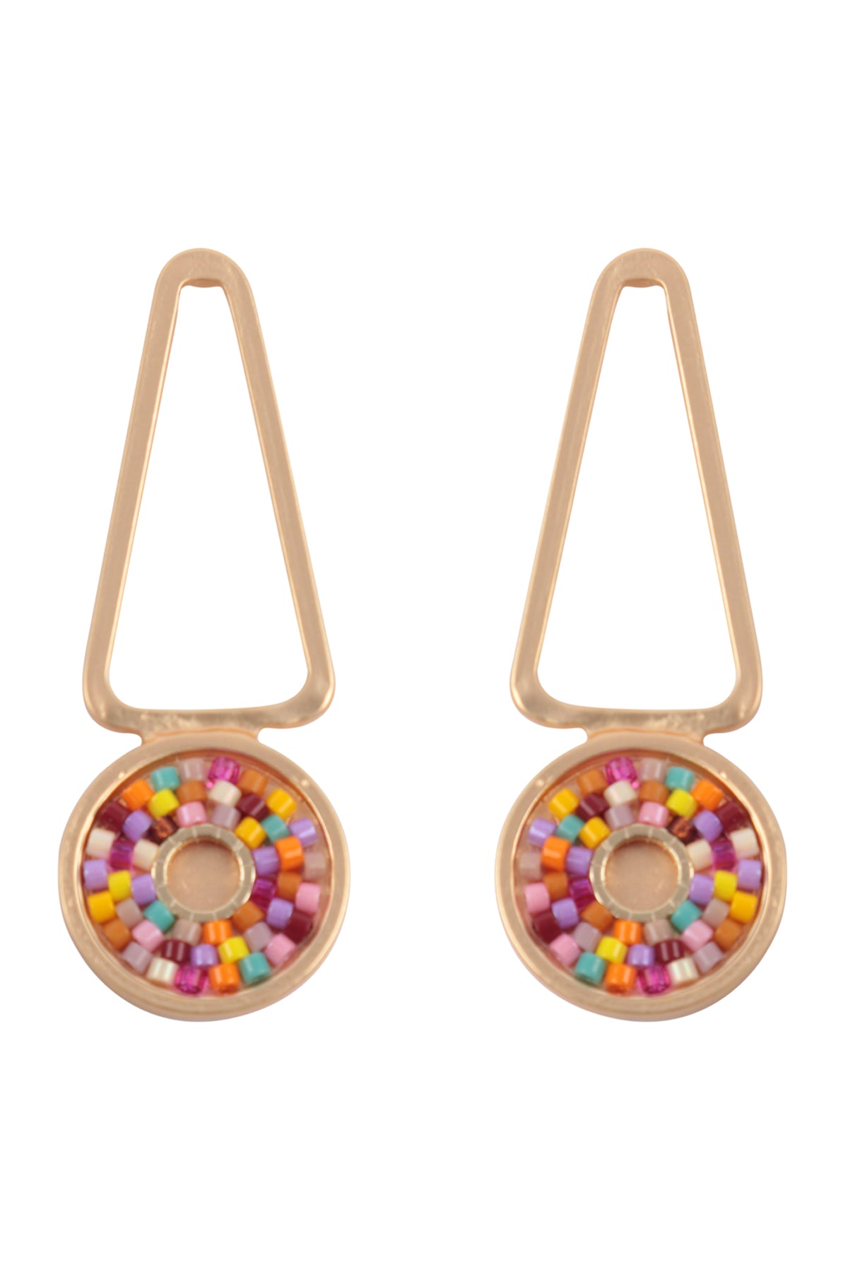 Geometric Seed Beads Drop Earrings Multicolor