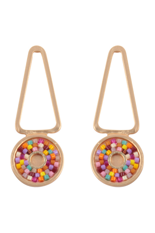 Geometric Seed Beads Drop Earrings Multicolor
