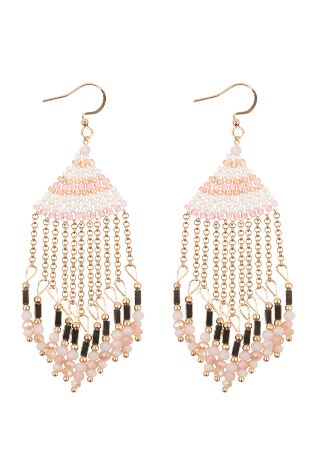 Boho Chain Fringe Drop Hook Earrings