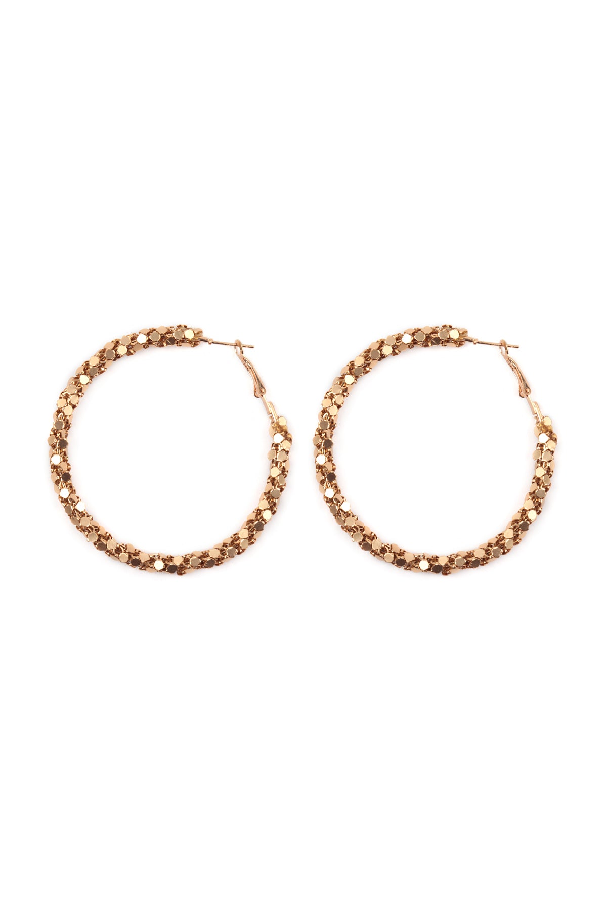 Rhinestone Wrapped Hoop Earrings Black