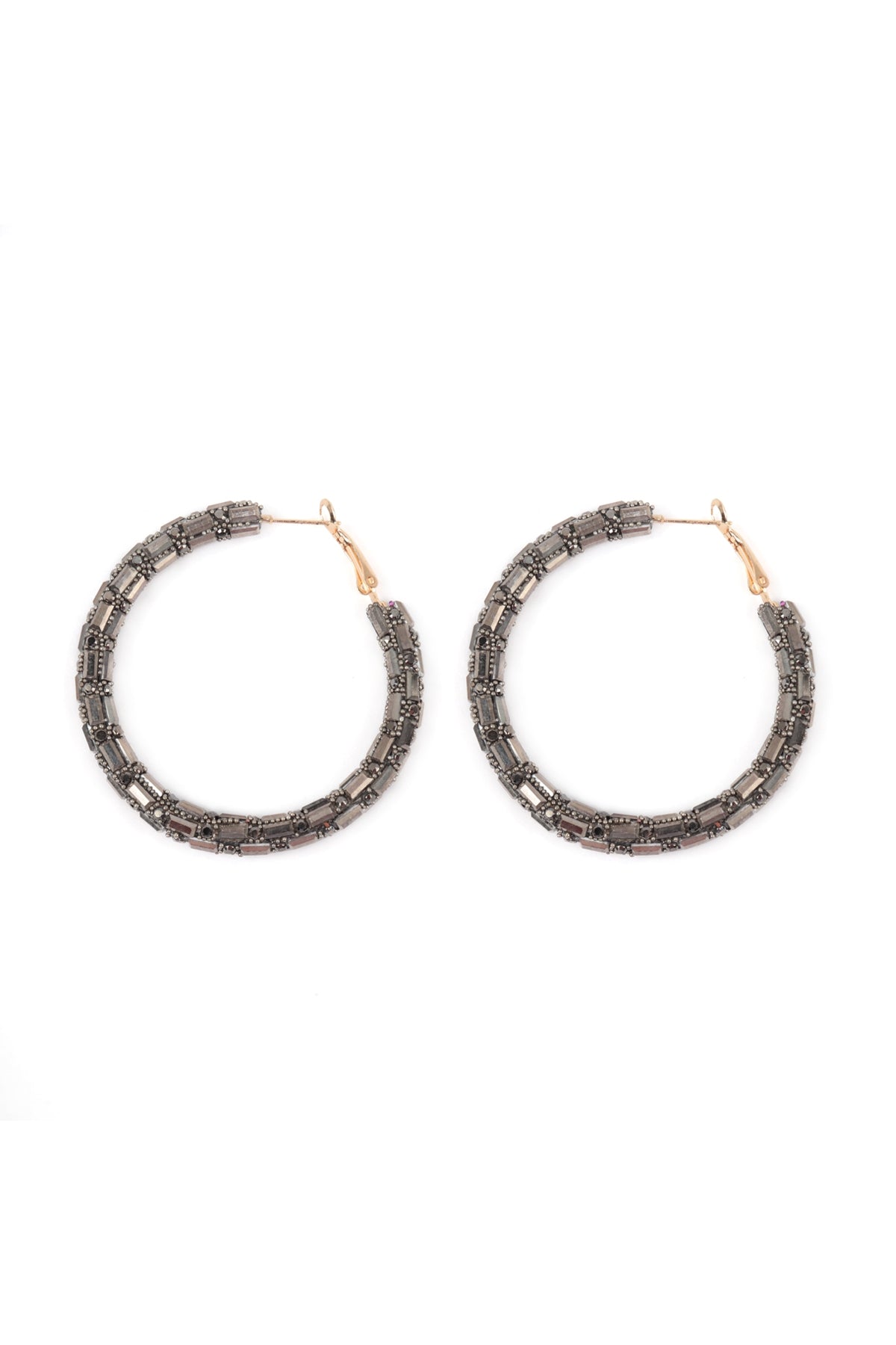 Multi Stone Wrap Beads Hoop Earrings