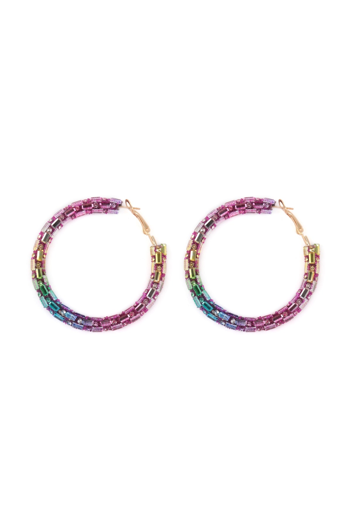Multi Stone Wrap Beads Hoop Earrings