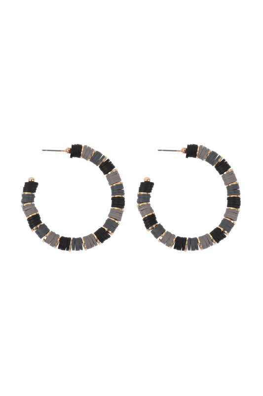 Fimo Metal Hoop Earrings