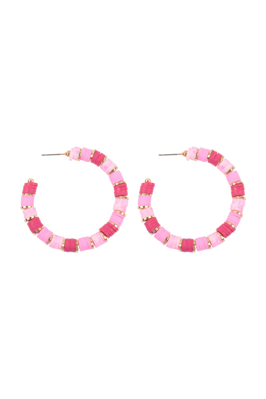 Fimo Metal Hoop Earrings