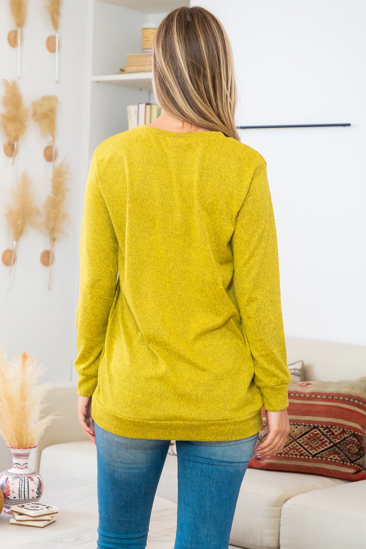 Plus Size Long Sleeve Round Neck Pullover Top