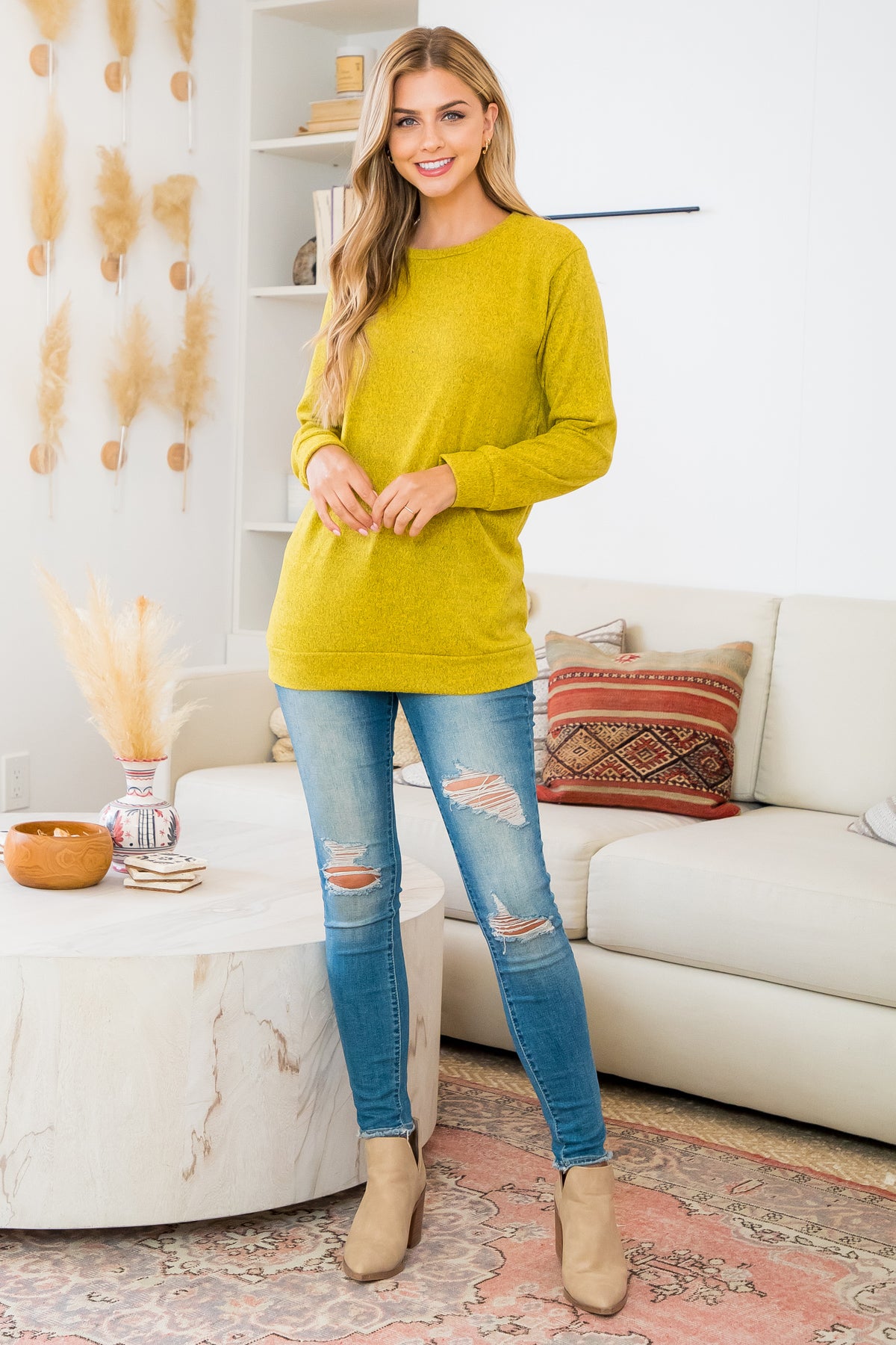 Long Sleeve Round Neck Pullover Top