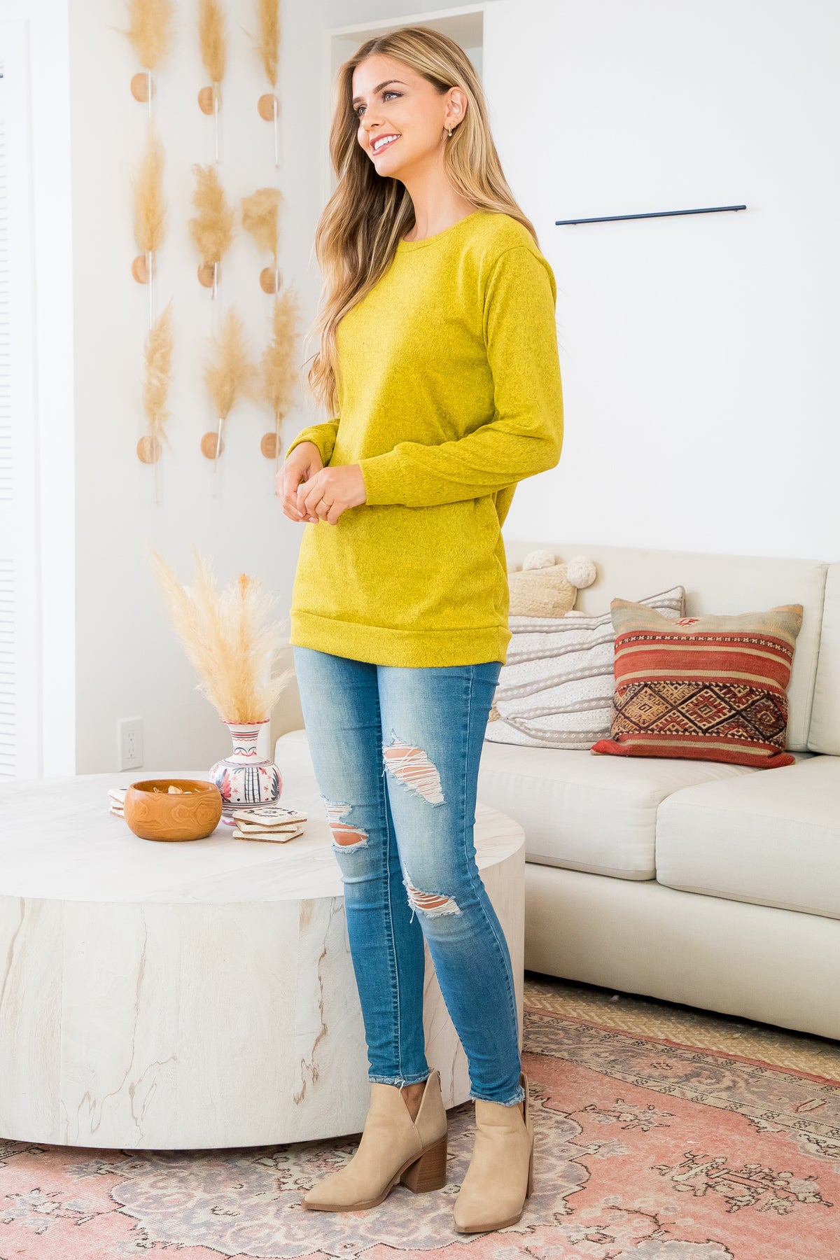 Long Sleeve Round Neck Pullover Top