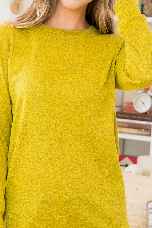 Plus Size Long Sleeve Round Neck Pullover Top