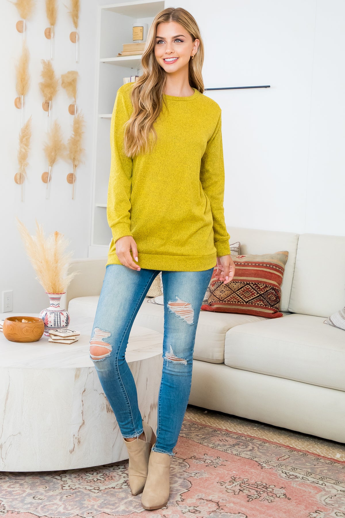 Plus Size Long Sleeve Round Neck Pullover Top